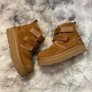 UGG Tan Suede Velcro Boots